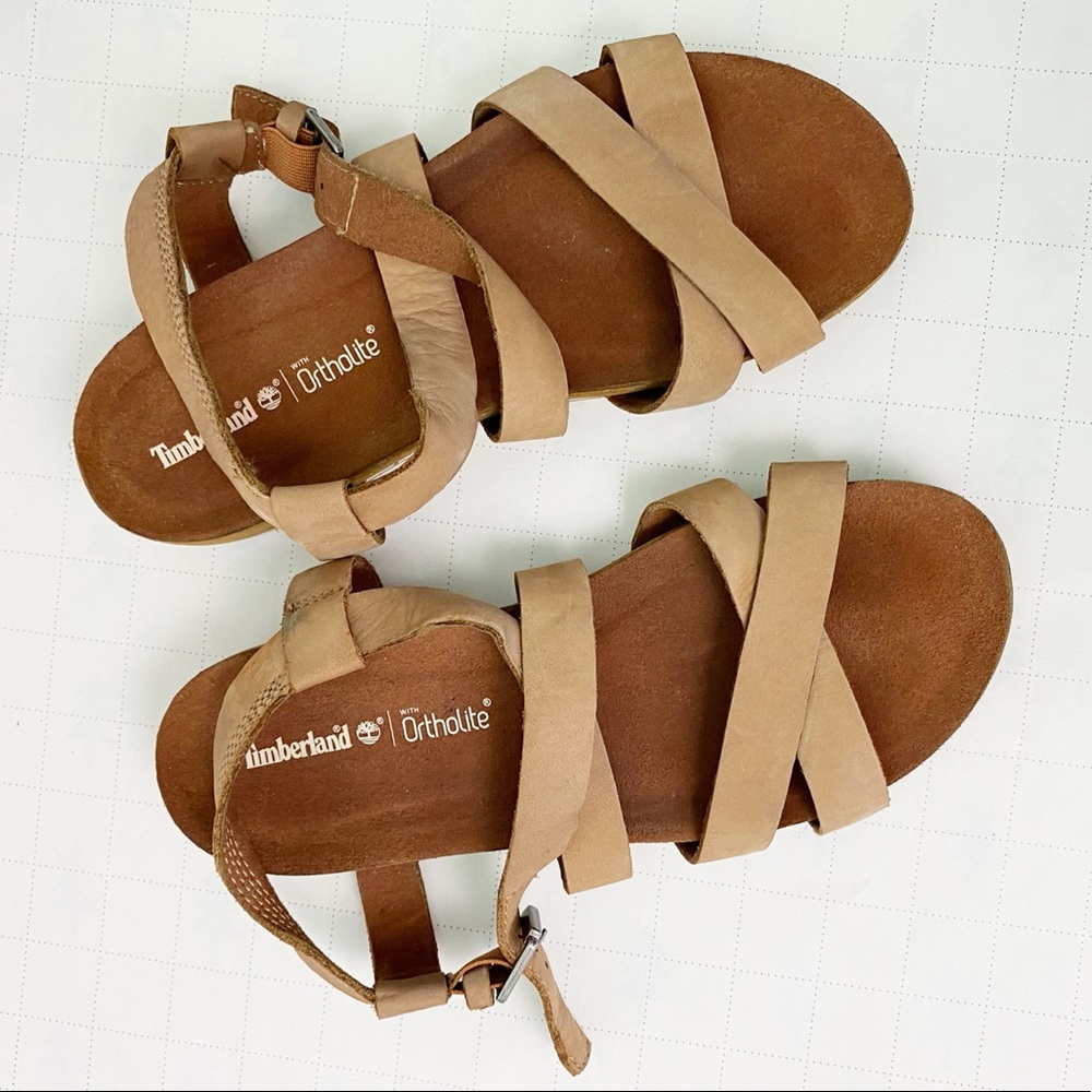 Timberland Malibu waves ankle strap sandals tan